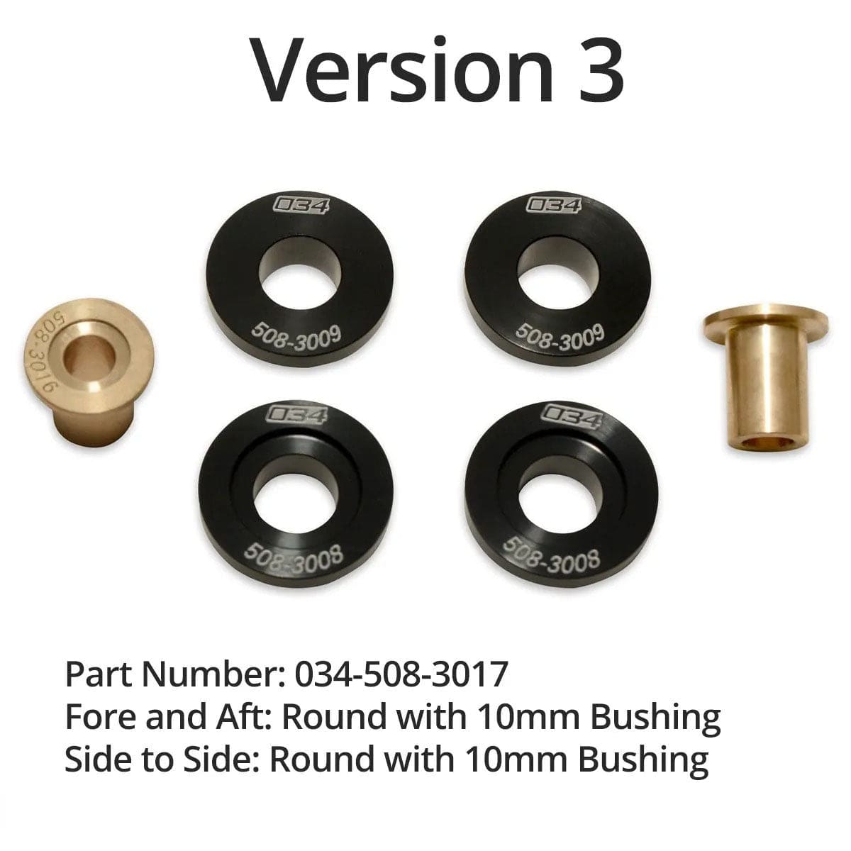 034Motorsport Billet Solid Shifter Bushing Kit - VW/Audi / Many Models (Check Fitment)