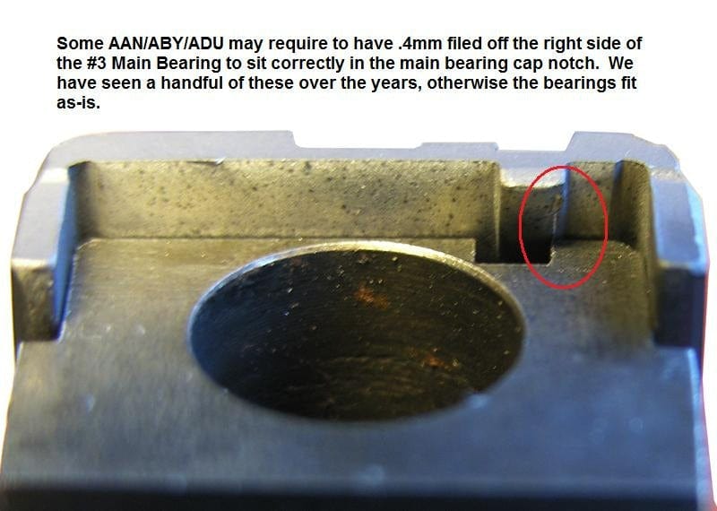 034 Motorsport Main Bearings Coated - Audi I5 10v / 20v