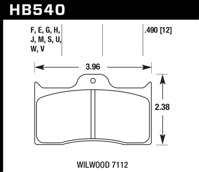 Hawk DTC-30 Brake Pads Wilwood 7112 - HB540W.490