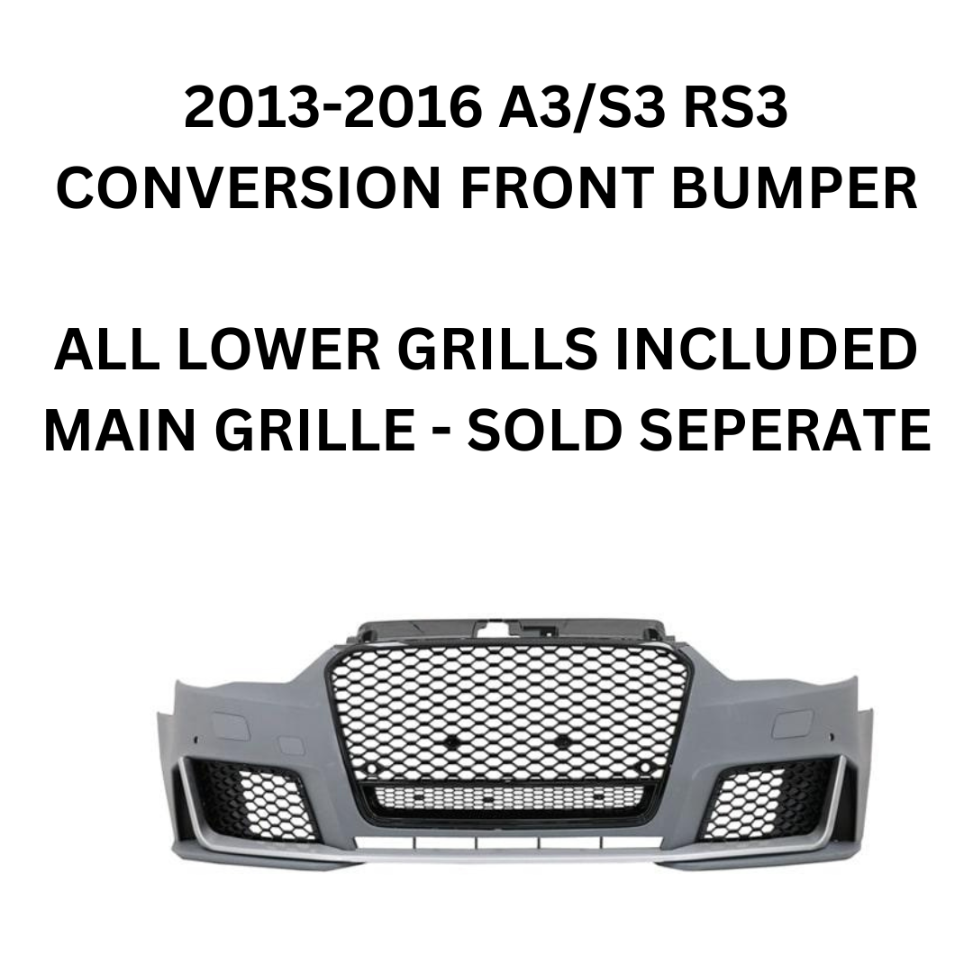 Honeycomb Front Grille For Audi A3 S3 RS3 – 2013-2016 – Black Plastic Bumper Grill – No Logo – Unbranded