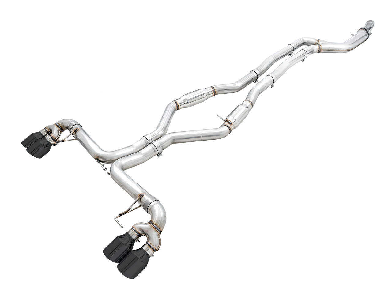 AWE Track Edition Exhaust for G2X M340i / M440i - Diamond Black/Chrome Silver Tips