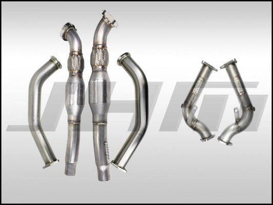 JHMotorsports Exhaust - COMPLETE High-Flow Cat Downpipes with Integrated Baffle System (JHM Combo) - B8 / S5 / 4.2L